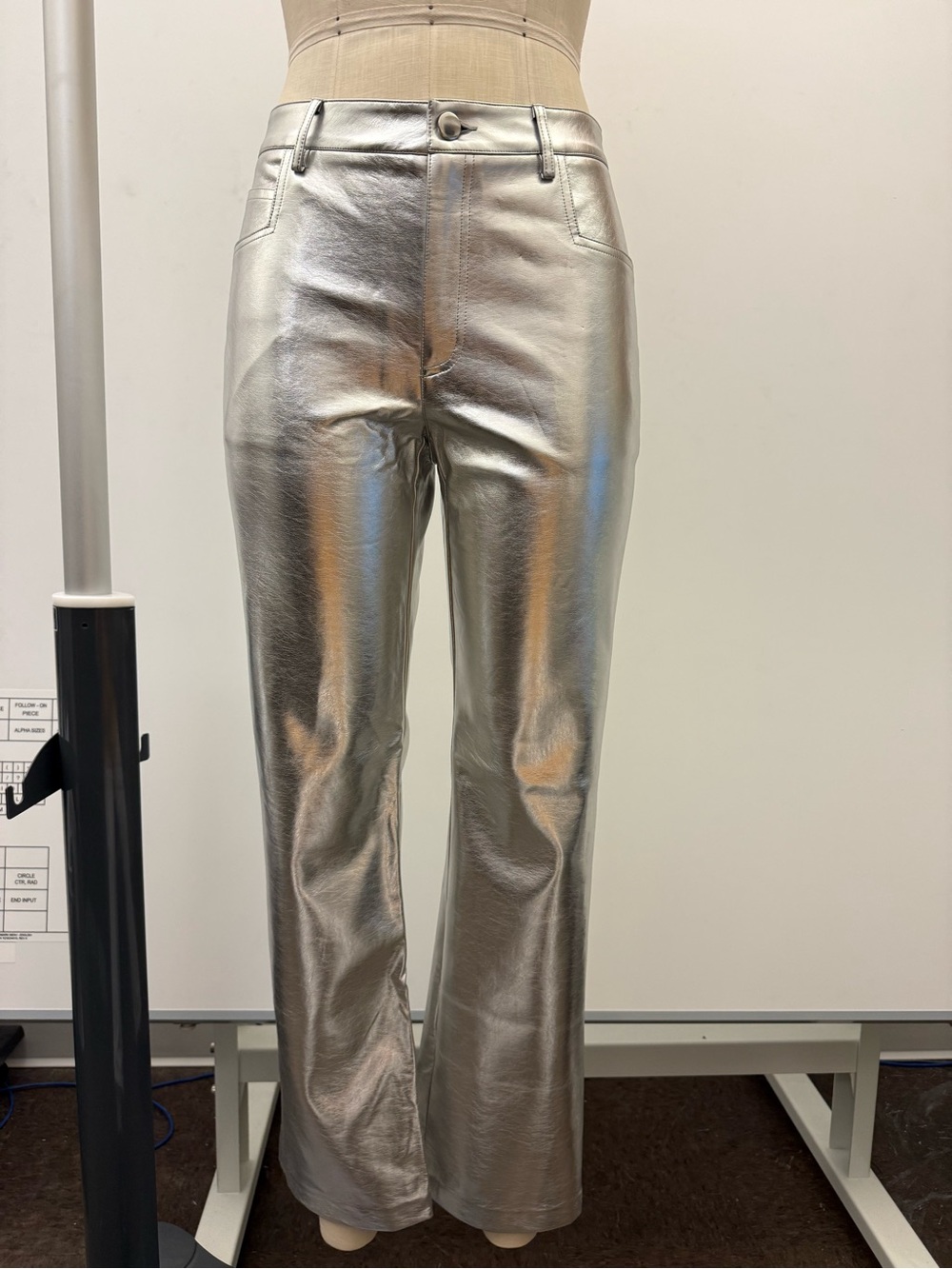 Gianni Bini Silver Metallic Straight-Leg Pants - Size 27